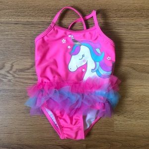 Baby Girl One Piece Swimsuit Pink Unicorn